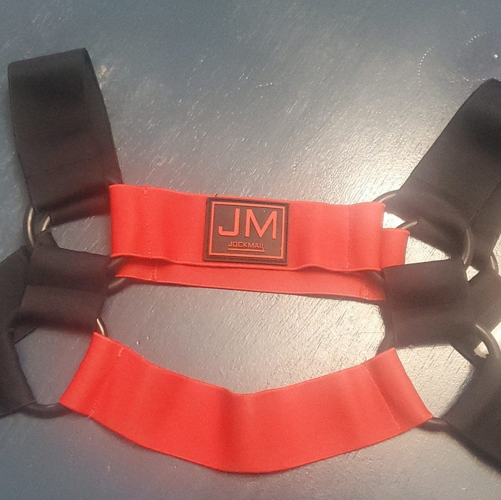 Jockmail harness black and red size L/XL